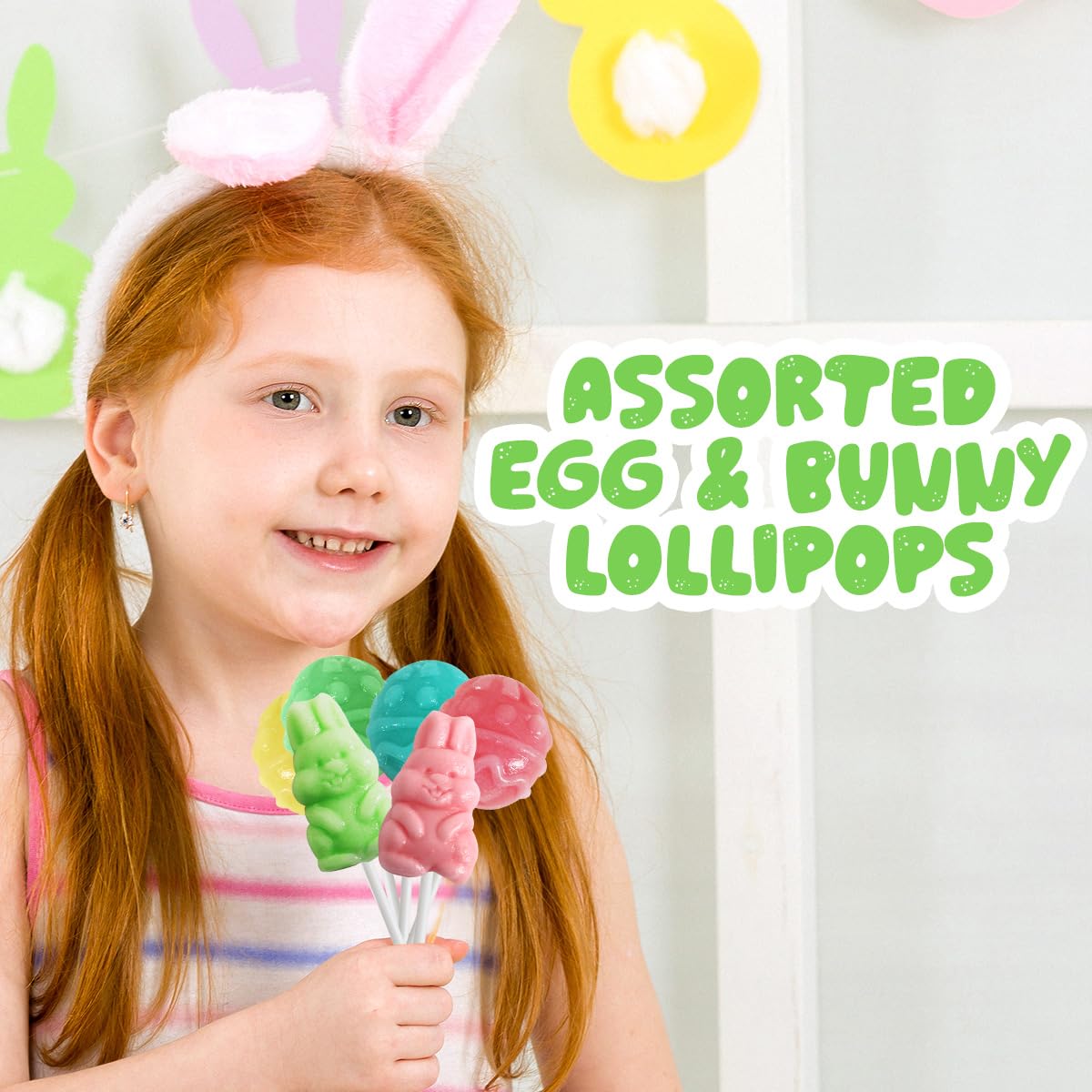 Easter Lollipop Eggs And Bunnies Candy Assortment For Kids, School And Party Favor Bag Fillers - Bulk Easter Candy Individually Wrapped Easter Egg & Bunny Suckers For Easter Basket Stuffers, 32 Count