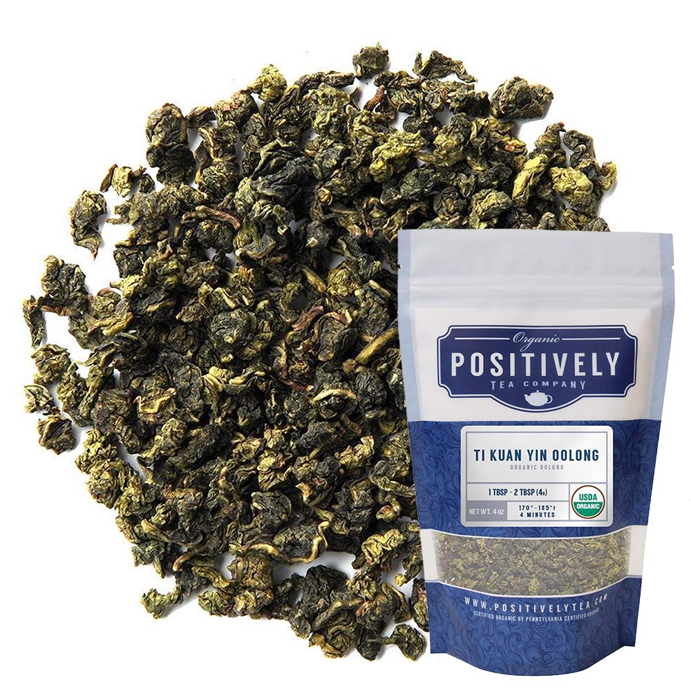 Organic Positively Tea Company Ti Kuan Yin Oolong Tea Loose Leaf 4 Ounce