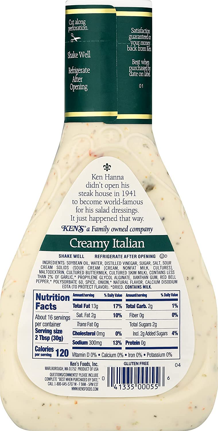 Ken'S Steak House Creamy Italian Dressing, 16 Fl Oz (Pack Of 3)