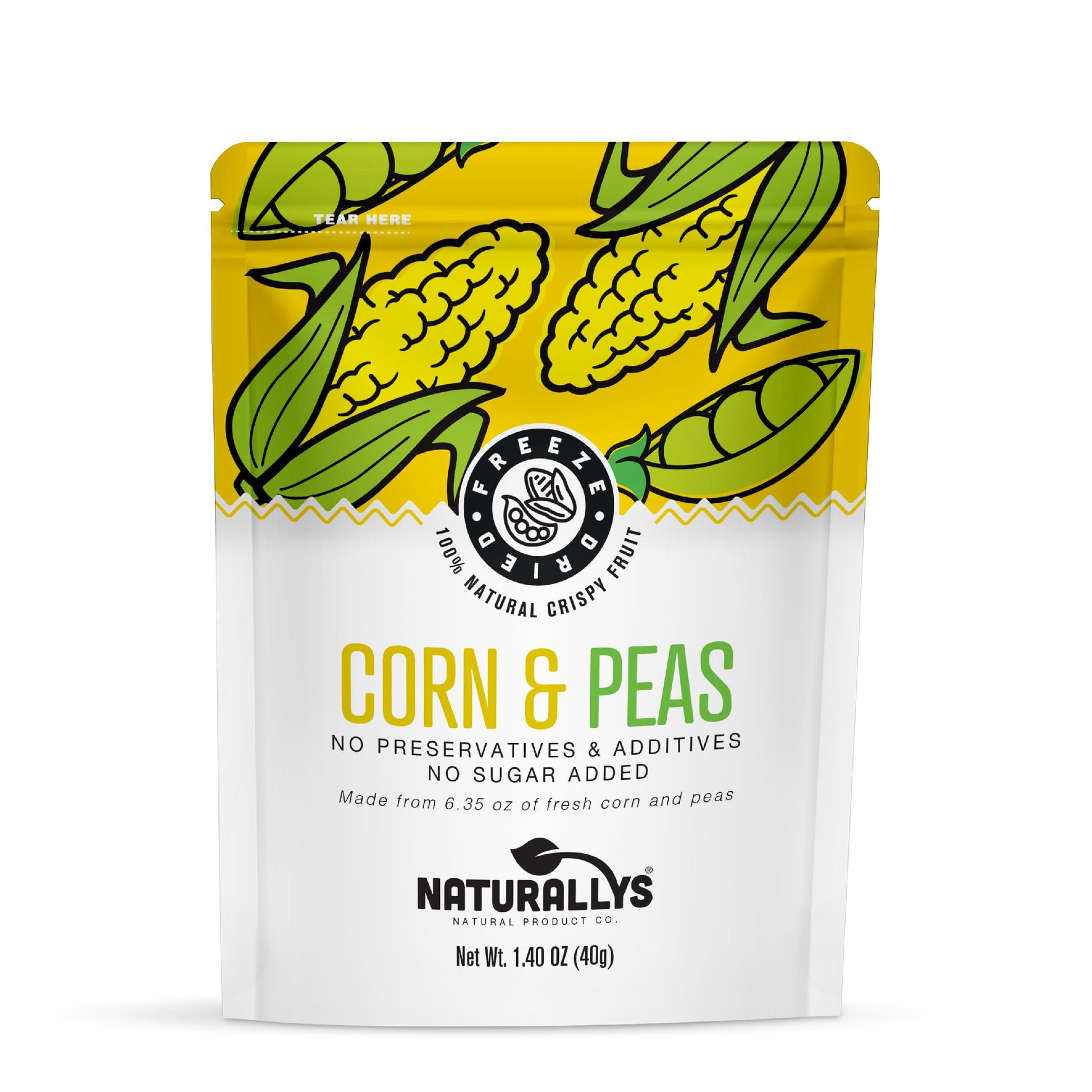 Naturallys Freeze-Dried Fruit Snacks, 100% All Natural, No Sugar Added, Corn & Peas Variety Packs