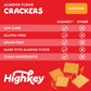 HighKey Low Carb Cheddar Crackers - Keto Cheese Crackers, 2.0oz 3-Pack, Gluten Free Crunchy Snack, Diet Friendly, Grain Free, He