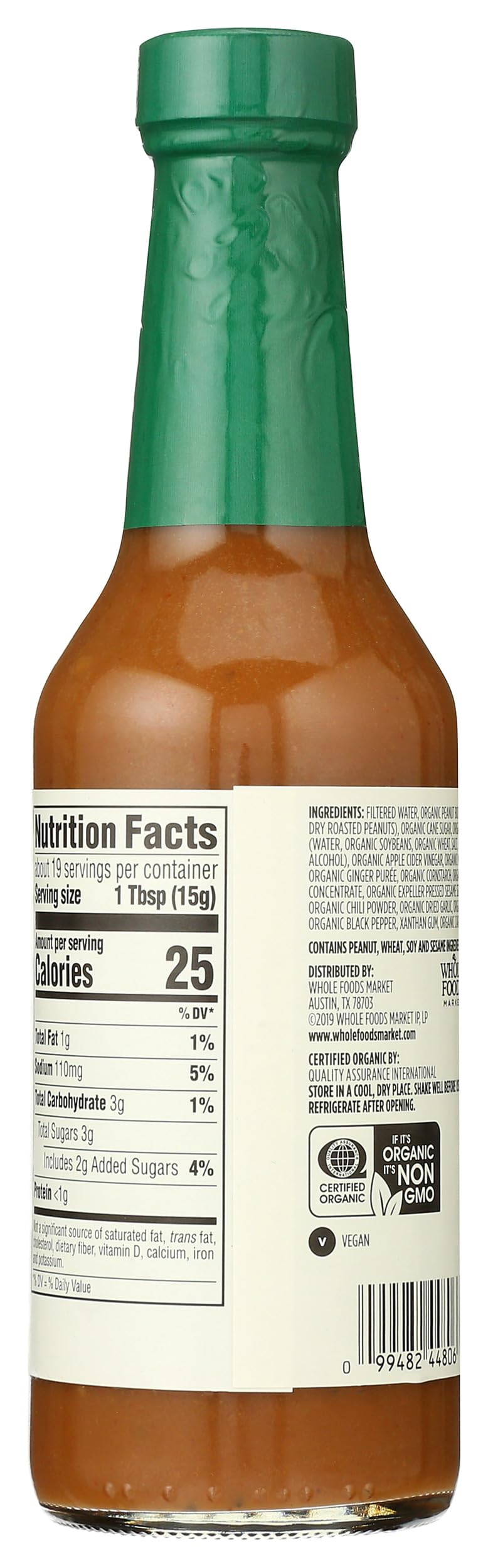 365 by Whole Foods Market Organic Peanut Sauce, 10 OZ - Creamy, All-Natural, Perfect for Dipping and Cooking