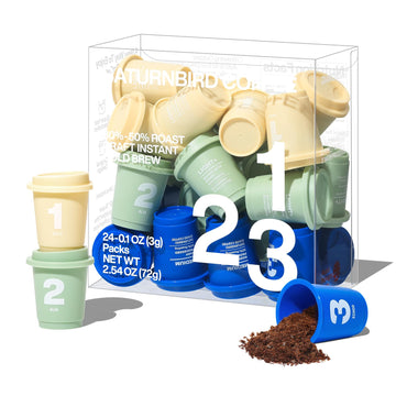 Saturnbird Coffee Instant Cold Brew - Light, Medium Roast Variety Pack, 3 Roast Levels (No.1-3), 100% Arabica Coffee Powder, Enj