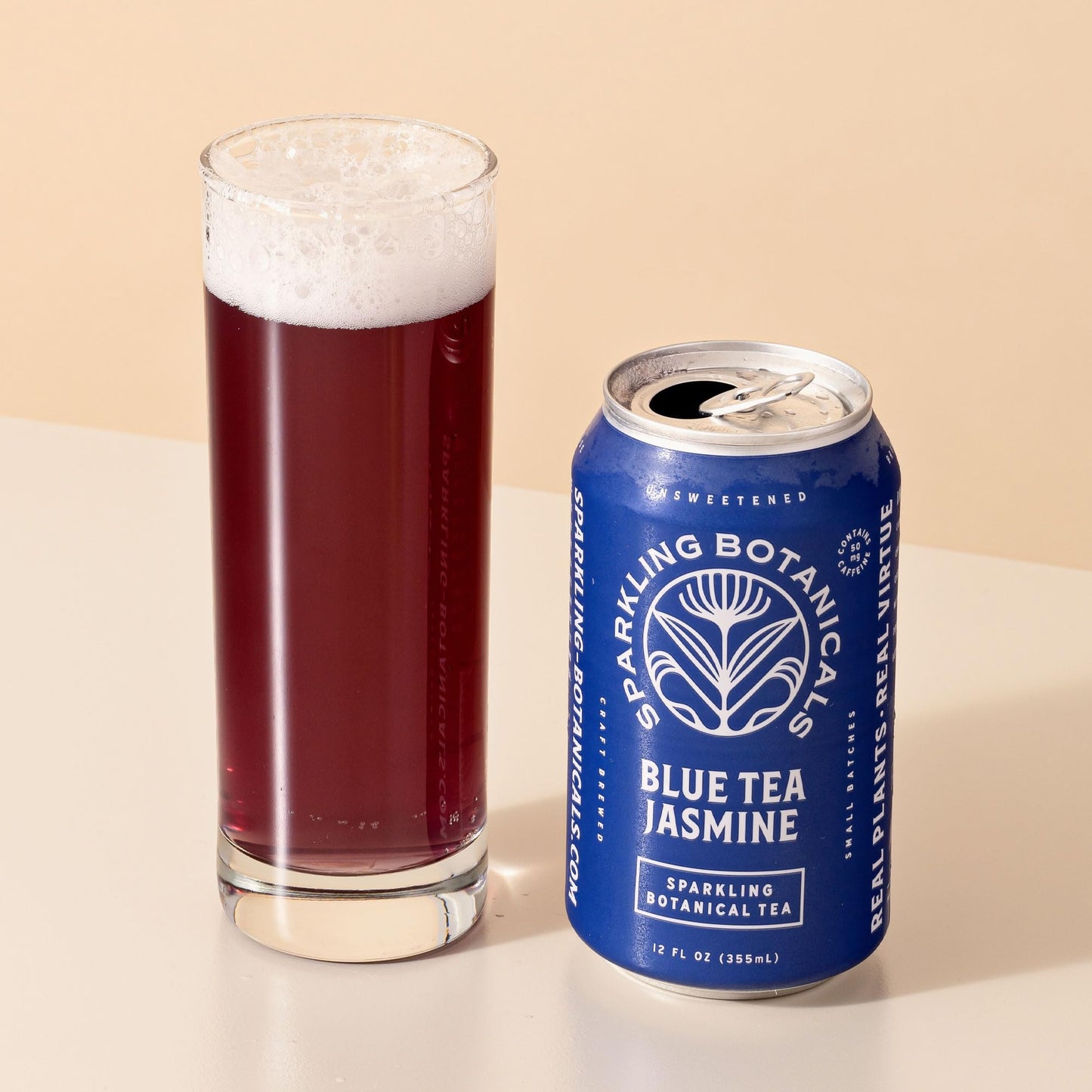 Rishi Tea Blue Jasmine Sparkling Water - Organic, Unsweetened, Caffeinated - 12 oz (Pack of 12)