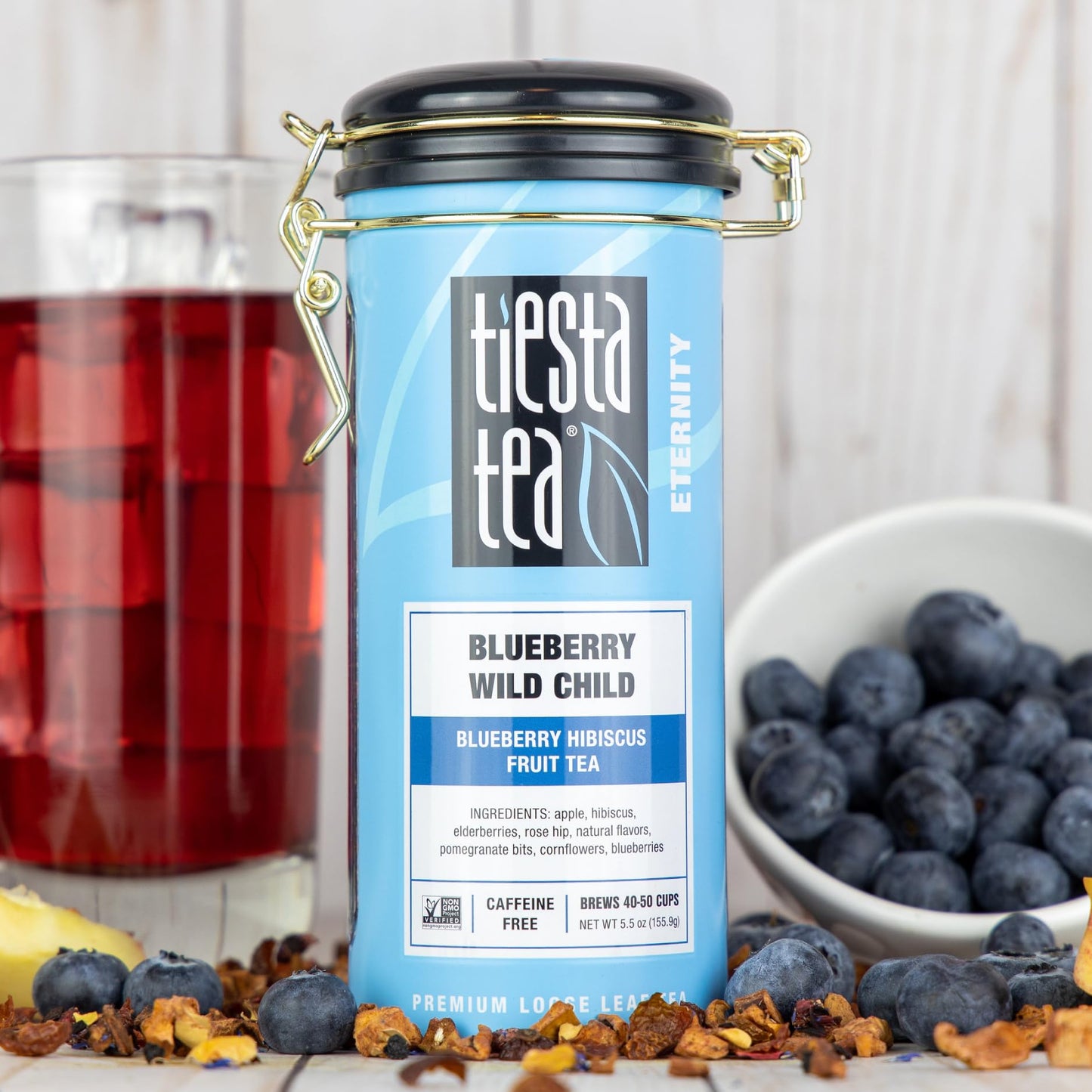 Tiesta Tea Blueberry Wild Child Loose Leaf Herbal Tea - Non-Caffeinated - 5.5 oz Refillable Tin - Brews Up to 50 Cups