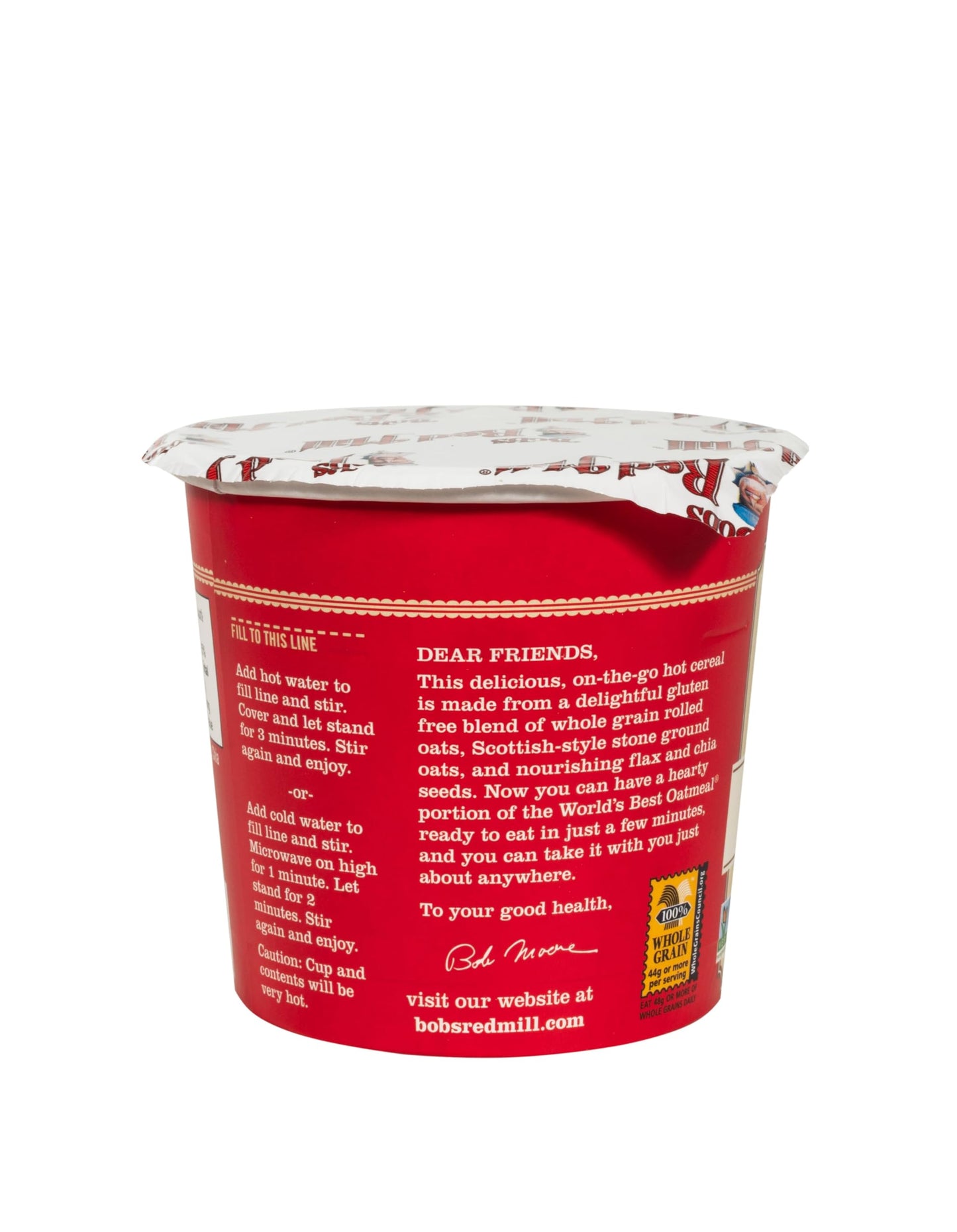 Bob's Red Mill GF Oatmeal Cup, Apple & Cinnamon, 2.36 Ounce Cup (Pack of 12), Gluten Free, Non-GMO, Whole Grain, Kosher