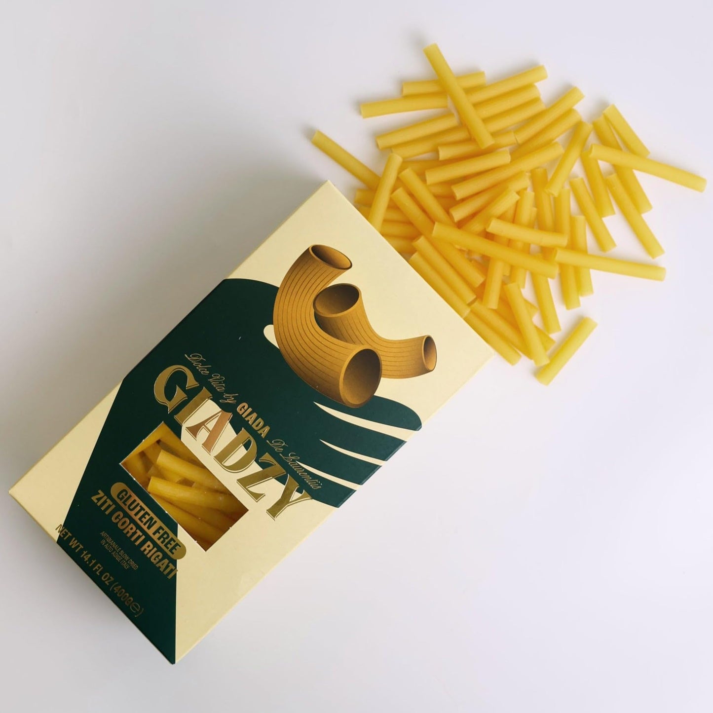 Giadzy By Giada De Laurentiis Italian Gourmet Gift Box - Includes Mini Gold - Wrapped Olive Oil, Gluten Free Ziti Corti, Peeled