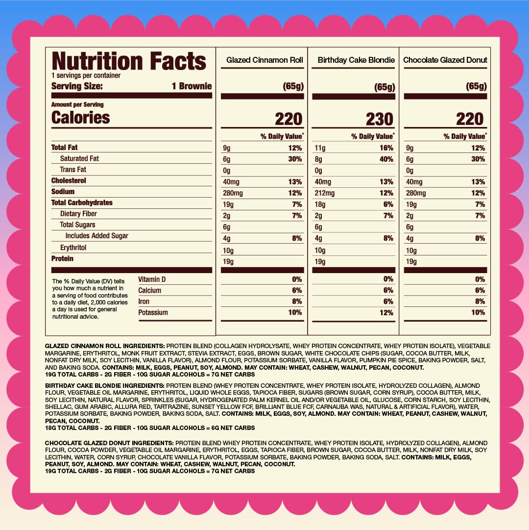Prime Bites Protein Brownie From Alpha Prime Nutrition Products | High Protein, Collagen Fortified Low Sugar Treat | Delicious Snack | 12 Bars Per Box (Variety Pack)
