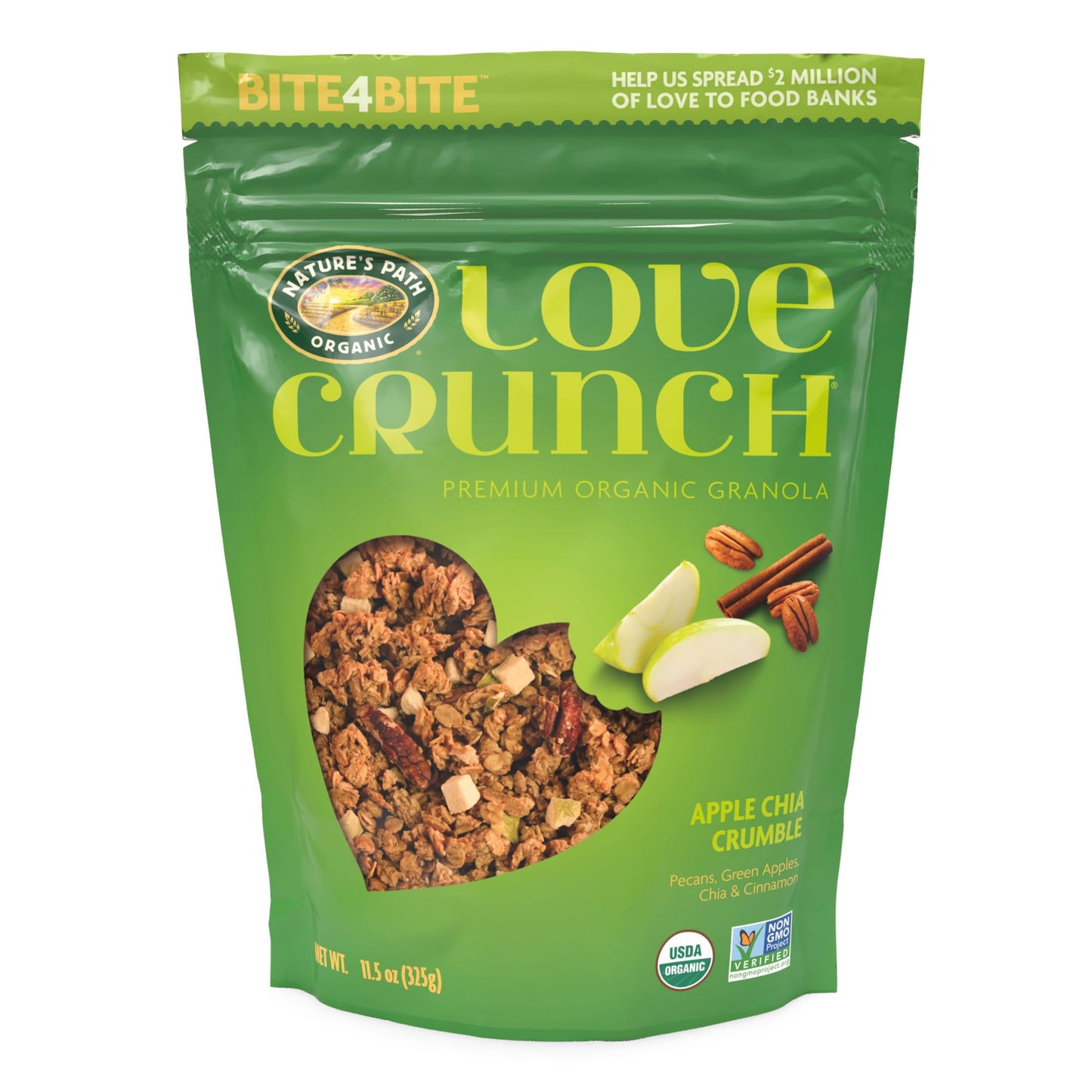 Love Crunch Organic Apple Chia Crumble Granola, Non-GMO, 11.5 oz (Pack of 6)
