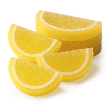 NY Spice Shop Lemon Fruit Slices Candy - 8 Ounce Citrus Flavor Chewy Jelly Fruit Slices Candy - Old Fashioned Sliced Lemon Fruit