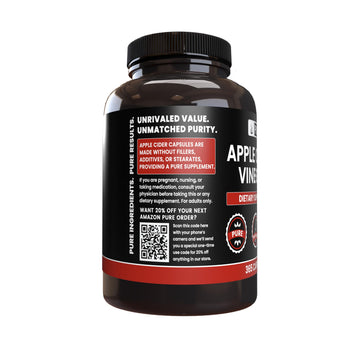 PURE ORIGINAL INGREDIENTS Apple Cider Vinegar Powder, Non-GMO, 365 compact pieces, Multi-color