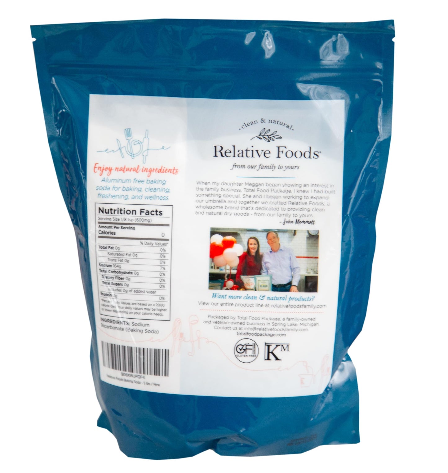 Relative Foods Baking Soda for Cooking, cleaning, & More - Gluten Free Sodium Bicarbonate Baking Mix w/No Preservatives - Alumin
