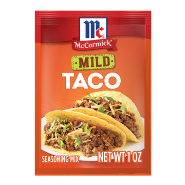McCormick Taco Seasoning Mix, Mild, No MSG Added, No Artificial Colors or Flavors, For Tacos, Nachos, Fajitas and More, 1 oz