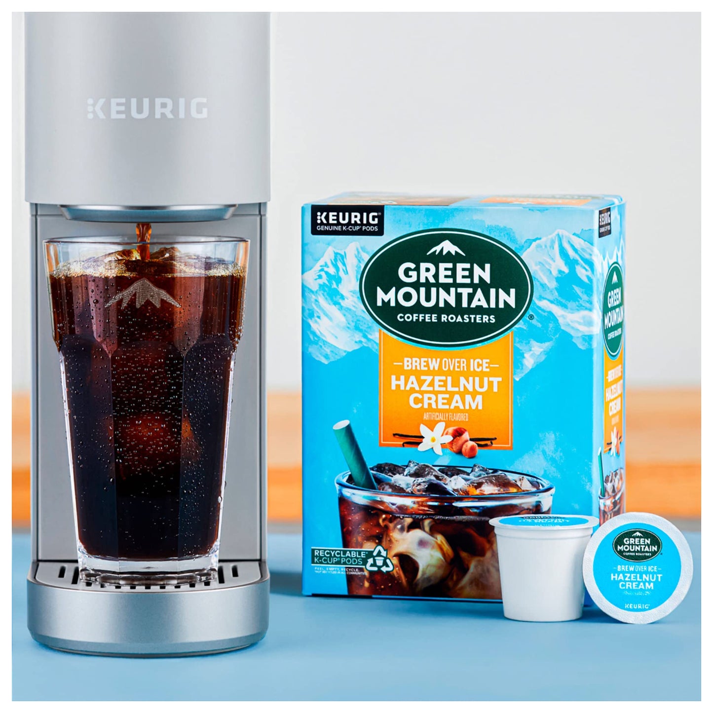 Green Mountain Coffee Roasters Brew Over Ice Hazelnut Cream Iced Coffee, 24 Count K-Cups for Keurig