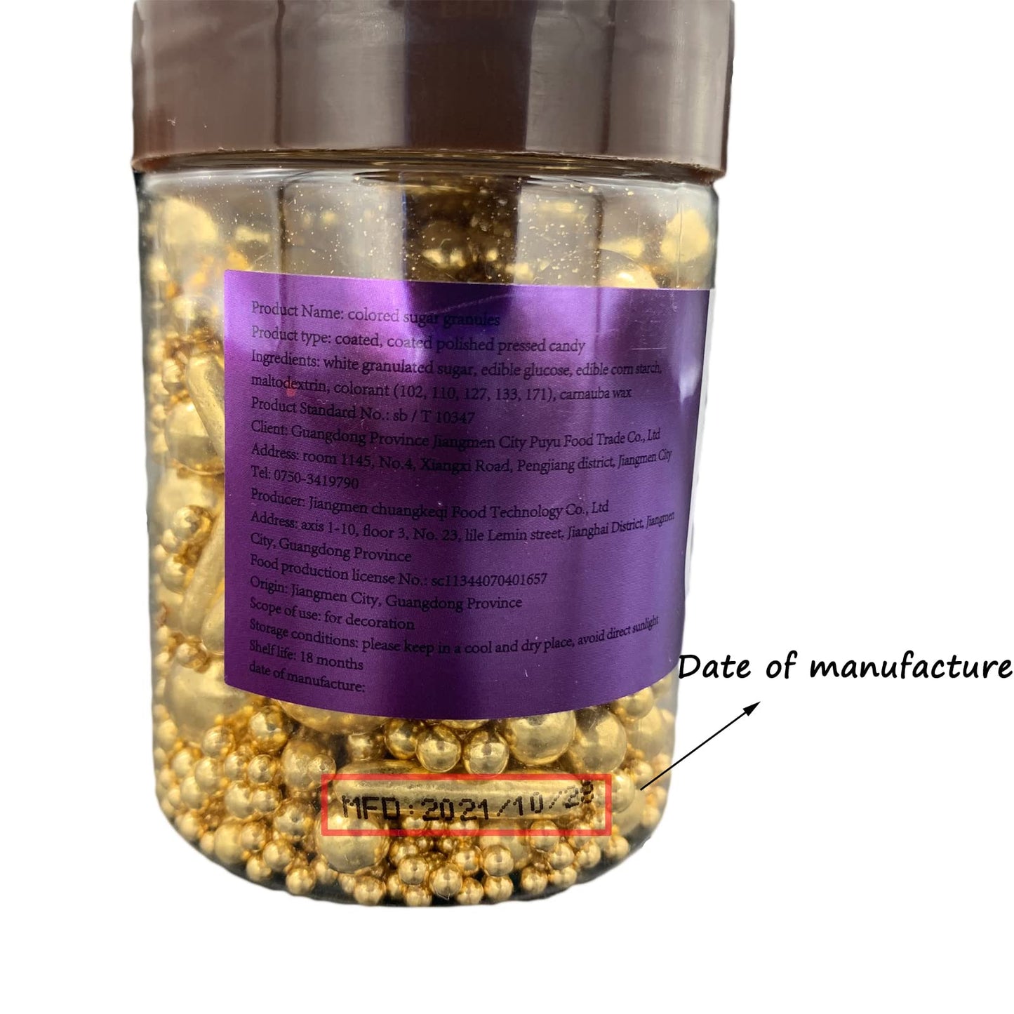 Sprinkles Gold Pearl Sugar Candy Mix Size, Nut Free, Baking Cake Decorations Cupcake Toppers Cookie Decorating Ice Cream Celebra