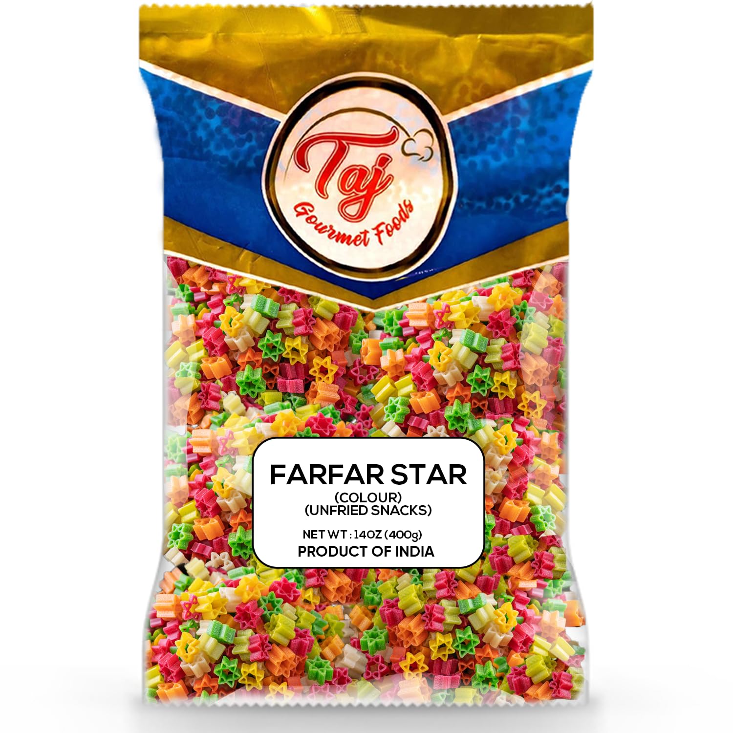 TAJ Gourmet Farfar Fryums Wheat Pellet Tube Snack, 400g (14.00 Ounce)
