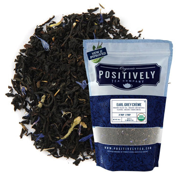 Organic Positively Tea Company, Earl Grey Crme Black Tea, Loose Leaf, 16 Ounce