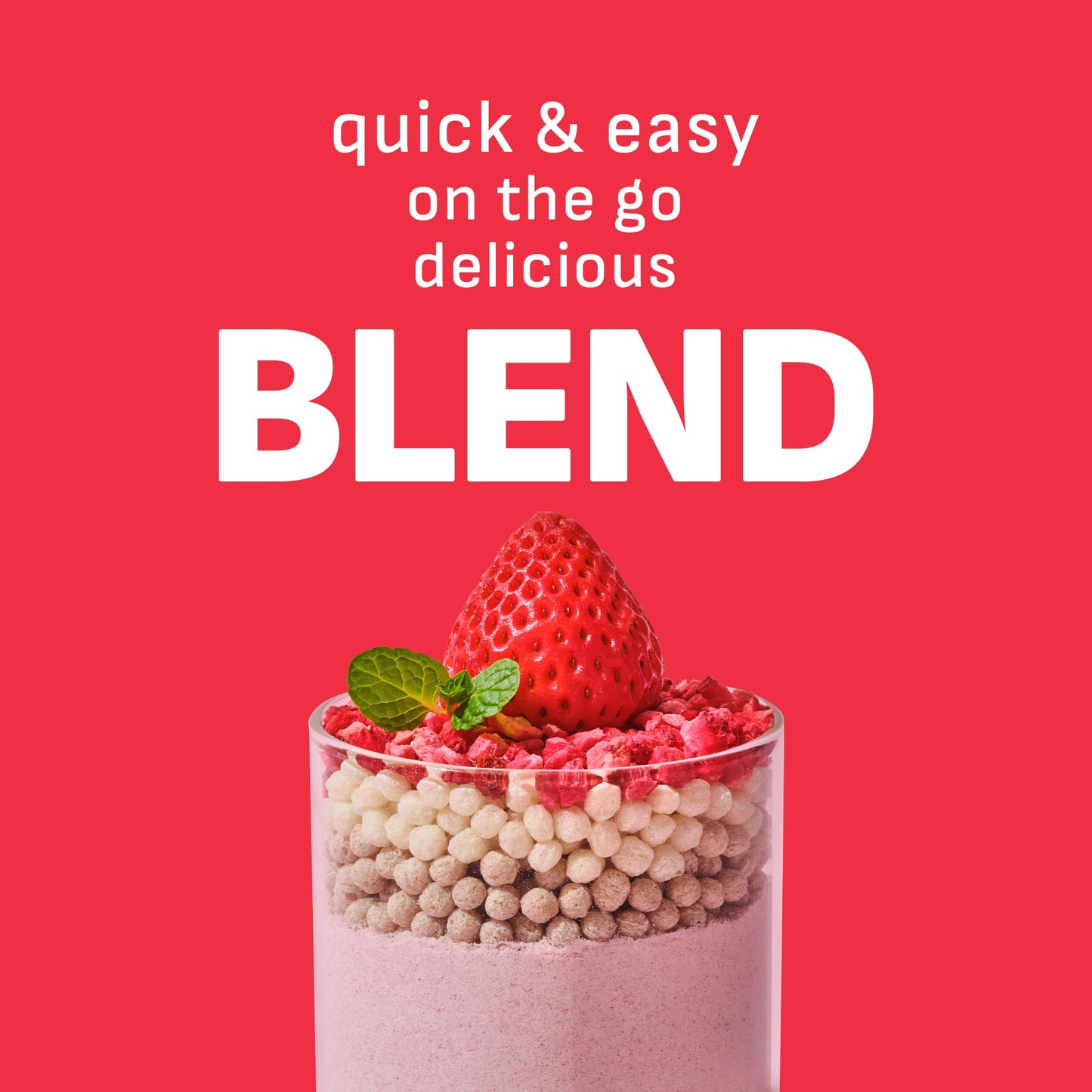 Flimeal Strawberry Protein Shake  With Crunchy Protein Balls  Protein Smoothie Powder - 19g Protein  Low Sugar  Keto-Friendly Meal Replacement Shake  22.22oz  14 Servings  14 Servings (1 X 22.22oz)