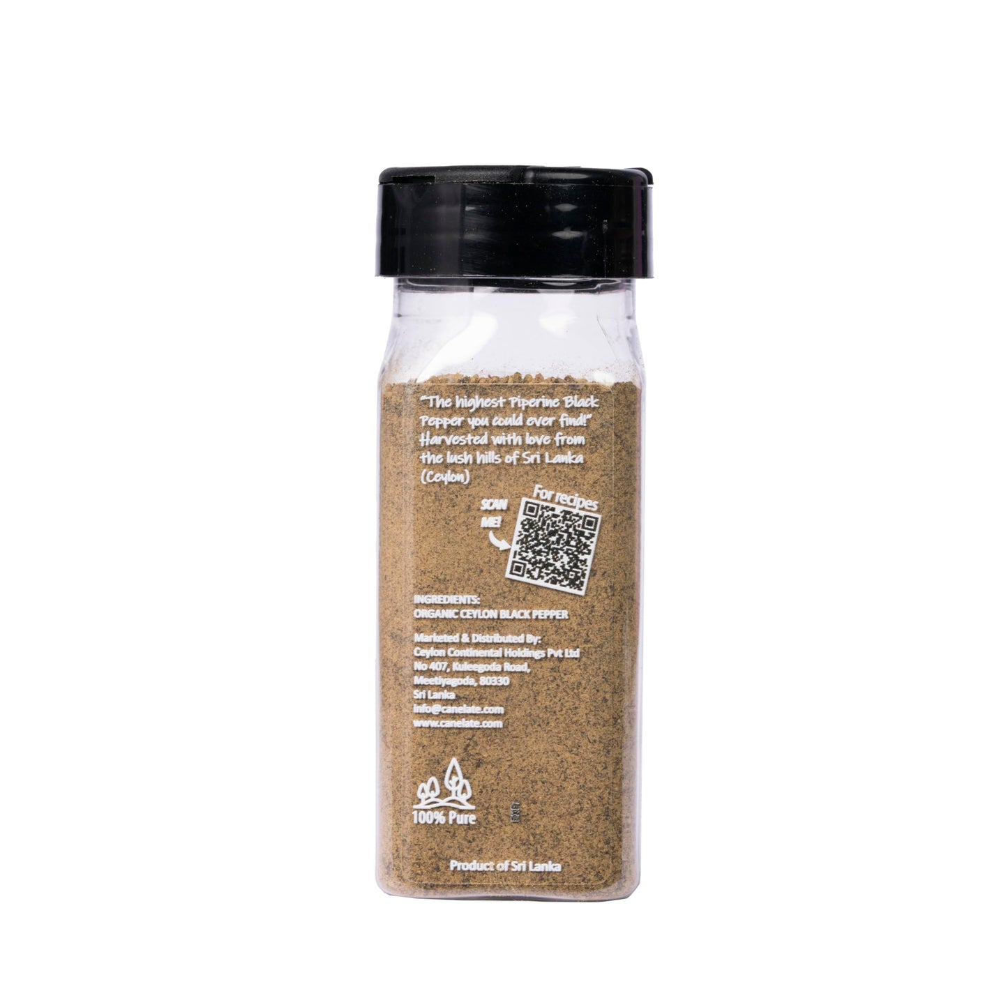 Canelat   Organic Black Pepper Ground 62G (2.19Oz) - Packed At The Source, 100% Pure, Highest Piperine Black Pepper From Small H