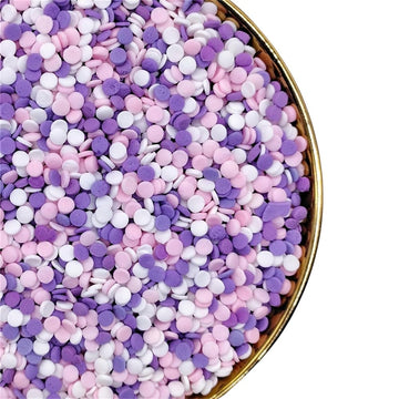 NIPEOR Christmas Purple Pink White Confetti Sprinkles,Rainbow Confetti Sprinkles 3.53oz/100gEdible Sprinkle Topping Confetti Spr