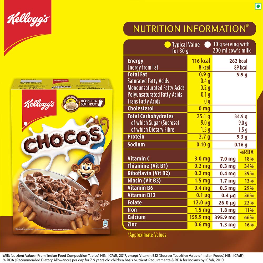 Choco S Kellogg'S Kelloggs Chocos Whole Grain 375G – Groceryeshop