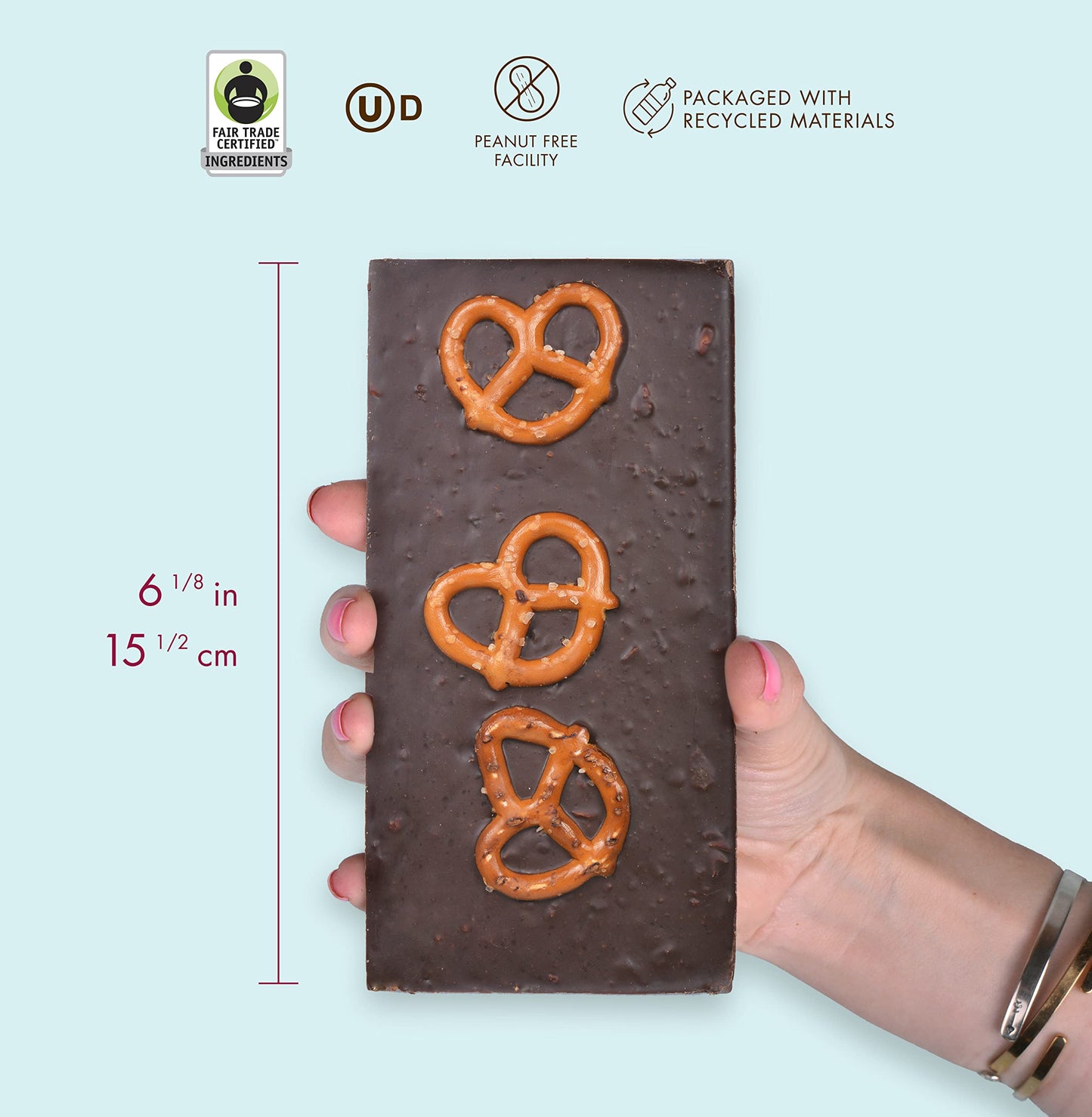 Chuao Chocolatier Pretzel Toffee Dark Chocolate Bars | Gourmet Caramel Chocolate Artisan European No Preservatives | For Gift Baskets, Christmas, Valentines Day, Gifts For Women, Men, Birthday, Thank You, Care Package | 10 Pack