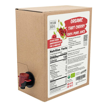 Organic Tart Cherry Juice Box 101.4 Fl Oz | 100% Pure Tart Cherry Juice, No Added Sugar, Not From Concentrate | Vegan, Organic,