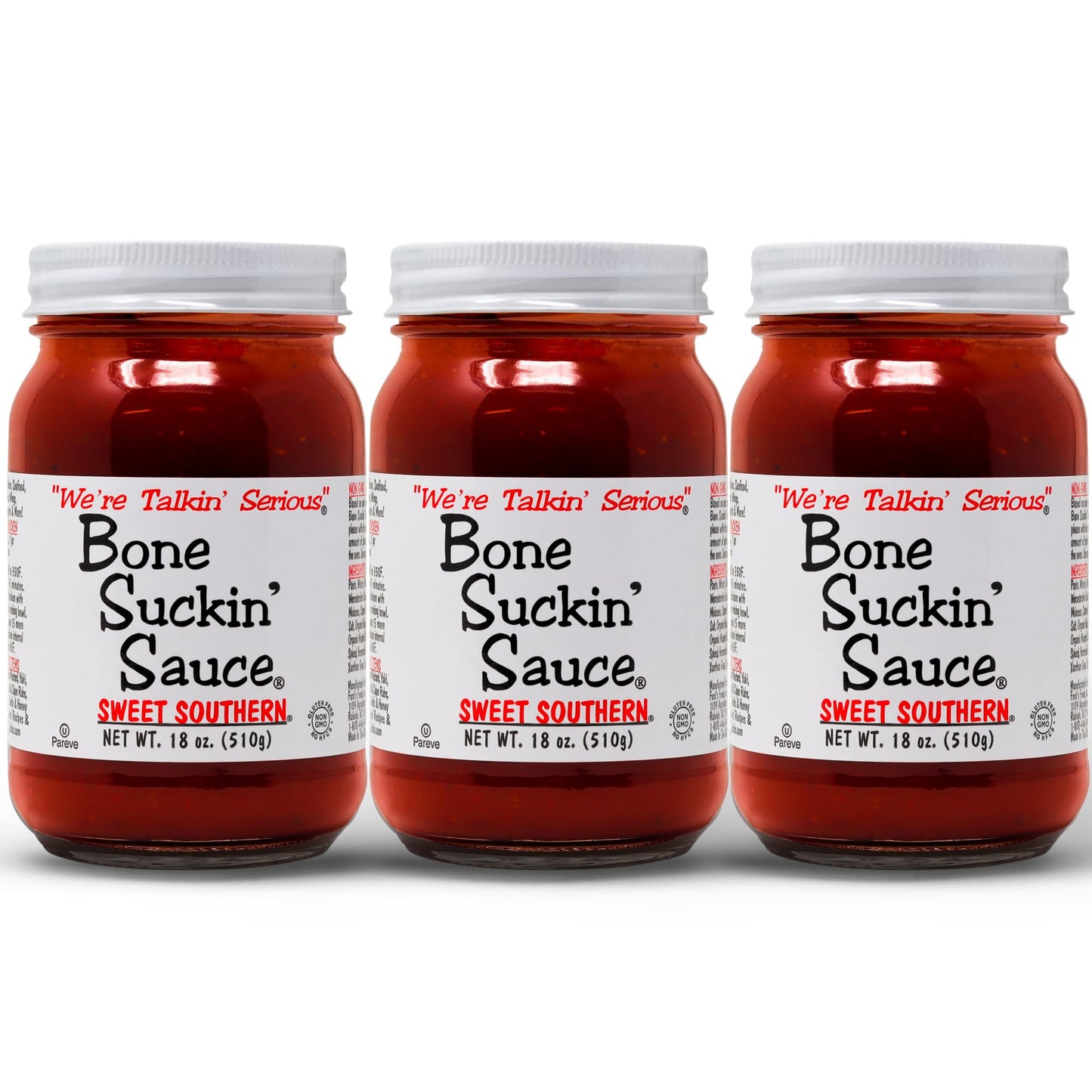 Bone Suckin' Sauce Sweet Southern BBQ Sauce, Gluten-Free, Non-GMO, Kosher, Barbecue Sauce Sweetened with Cane Sugar & Molasses, 