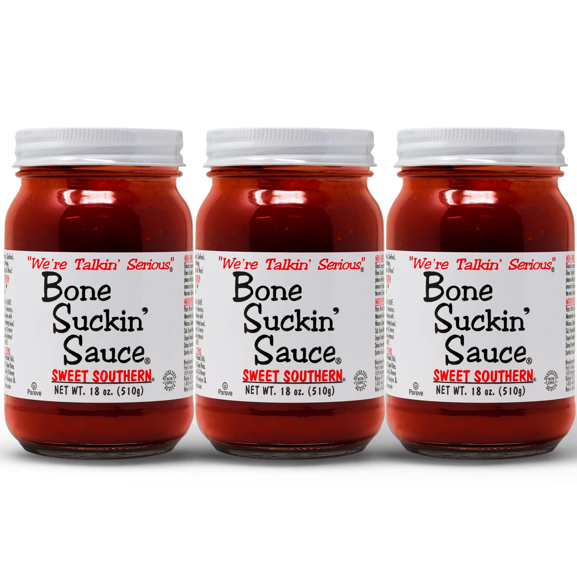 Bone Suckin' Sauce Sweet Southern BBQ Sauce, Gluten-Free, Non-GMO, Kosher, Barbecue Sauce Sweetened with Cane Sugar & Molasses, 