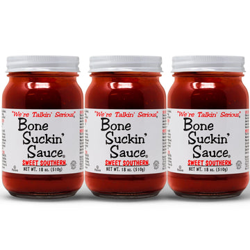 Bone Suckin' Sauce Sweet Southern BBQ Sauce, Gluten-Free, Non-GMO, Kosher, Barbecue Sauce Sweetened with Cane Sugar & Molasses, 