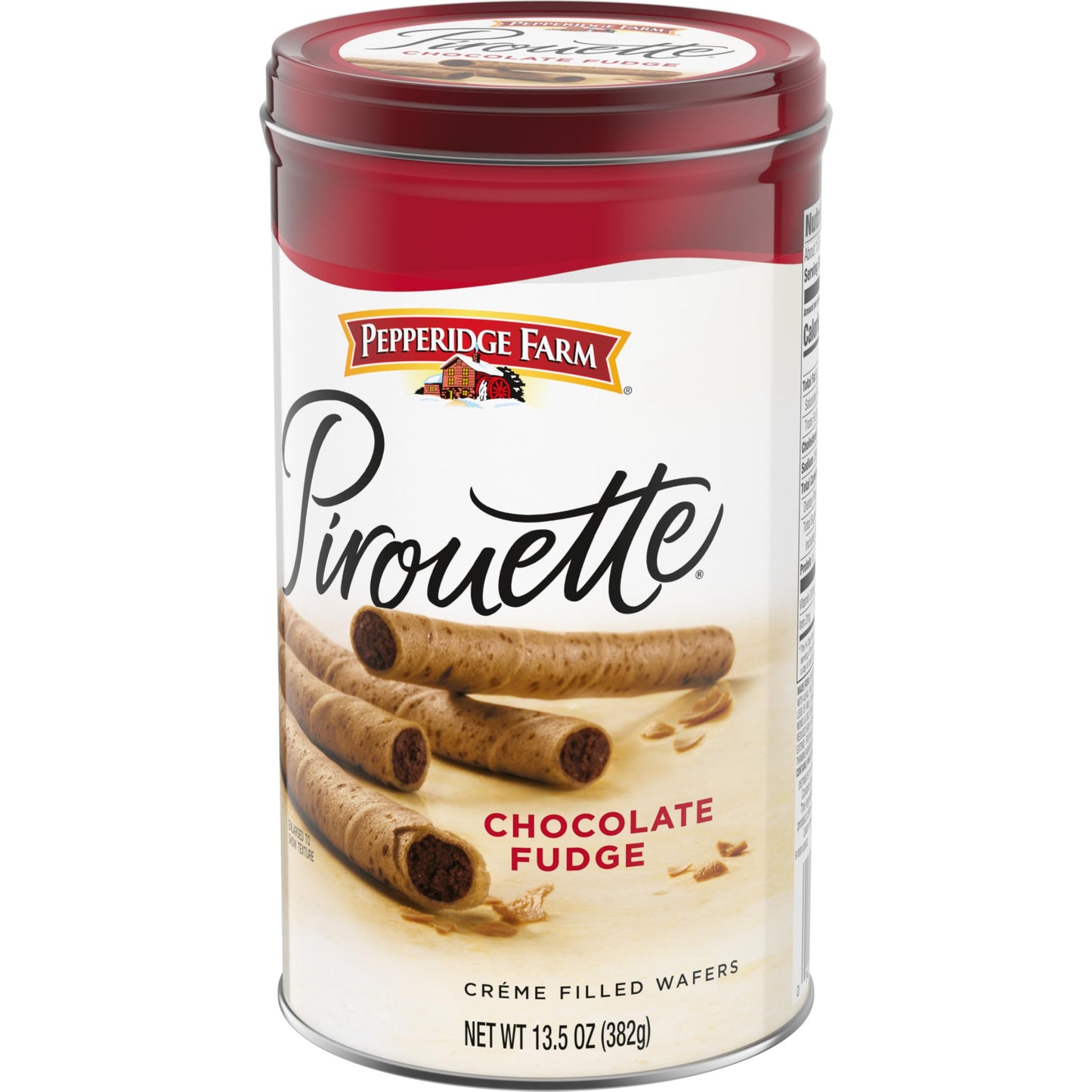 Pepperidge Farm Pirouette Cookies, Chocolate Fudge Cr  me Filled Wafers, 13.5 Oz Tin (Pack of 2)
