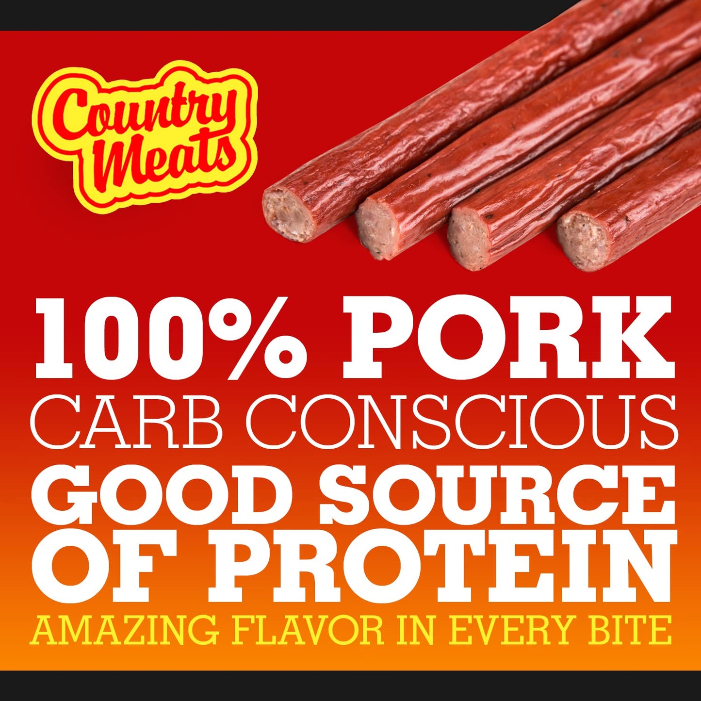 Country Meats, Meat Sticks, 0 Trans Fat, Usda Certified, Good Source Of Protein, Carb Conscious Snack (10 Meat Sticks, Sweet Bbq