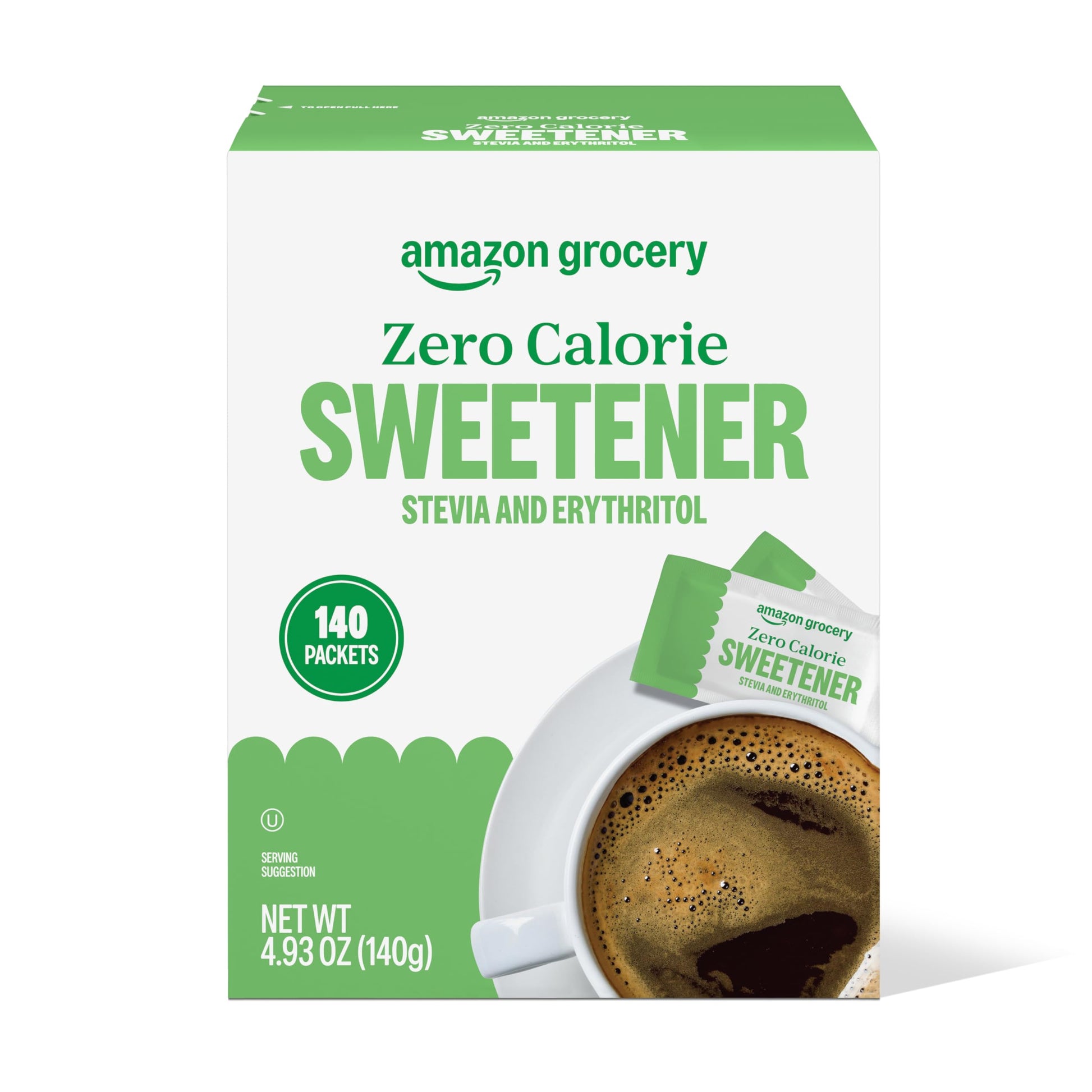 Happy Belly Zero Calorie Stevia Sweetener, 140 Count, Sugar Alternative, Pack of 1