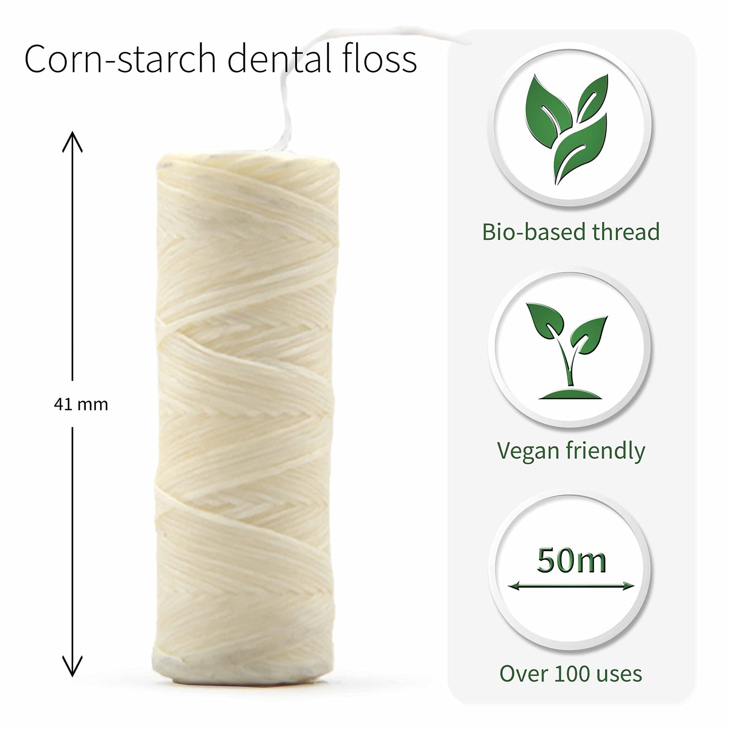 Vegan Dental Floss  Refillable Tooth Floss  Candelilla Wax  Plastic Free Dental Tape  Zero Waste Floss  Stainless Steel Dispense