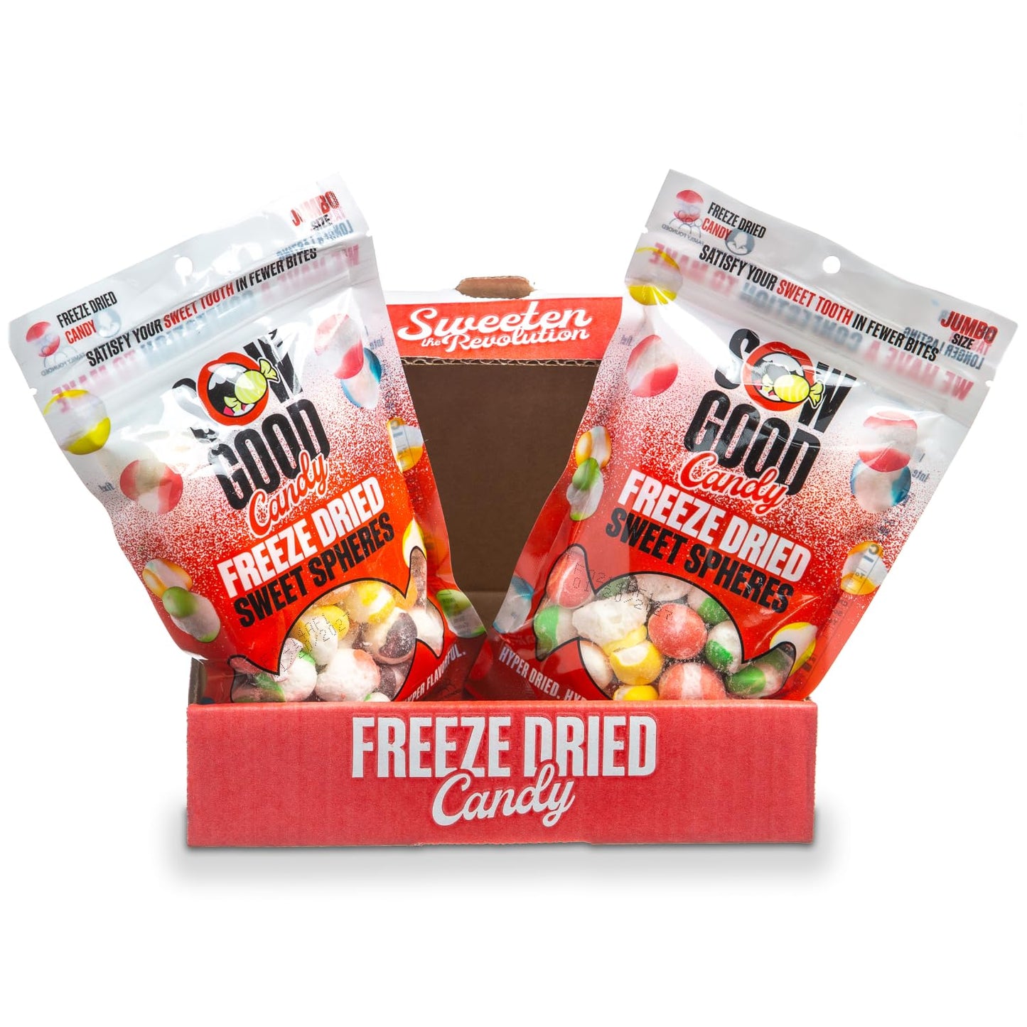 Sow Good Freeze Dried Candy Sweet Spheres 2 Pack - A Freeze Dried Candy Variety Pack Of Yummy Flavors (Strawberry, Lemon, Orange
