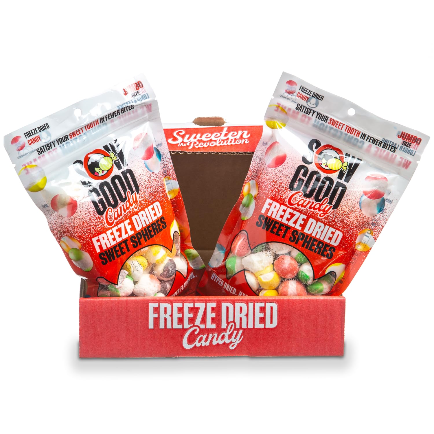 Sow Good Freeze Dried Candy Sweet Spheres 2 Pack - A Freeze Dried Candy Variety Pack Of Yummy Flavors (Strawberry, Lemon, Orange