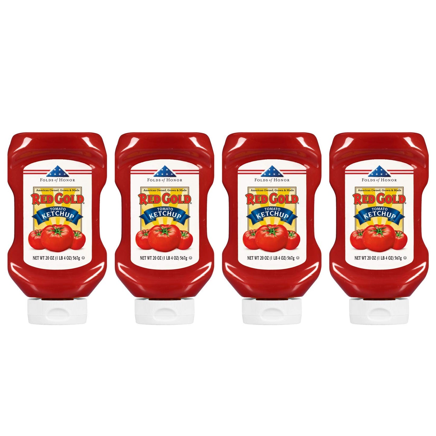 Red Gold Ketchup, (Regular) Squeeze Bottle, 20Oz Bottles (Pack Of 4)
