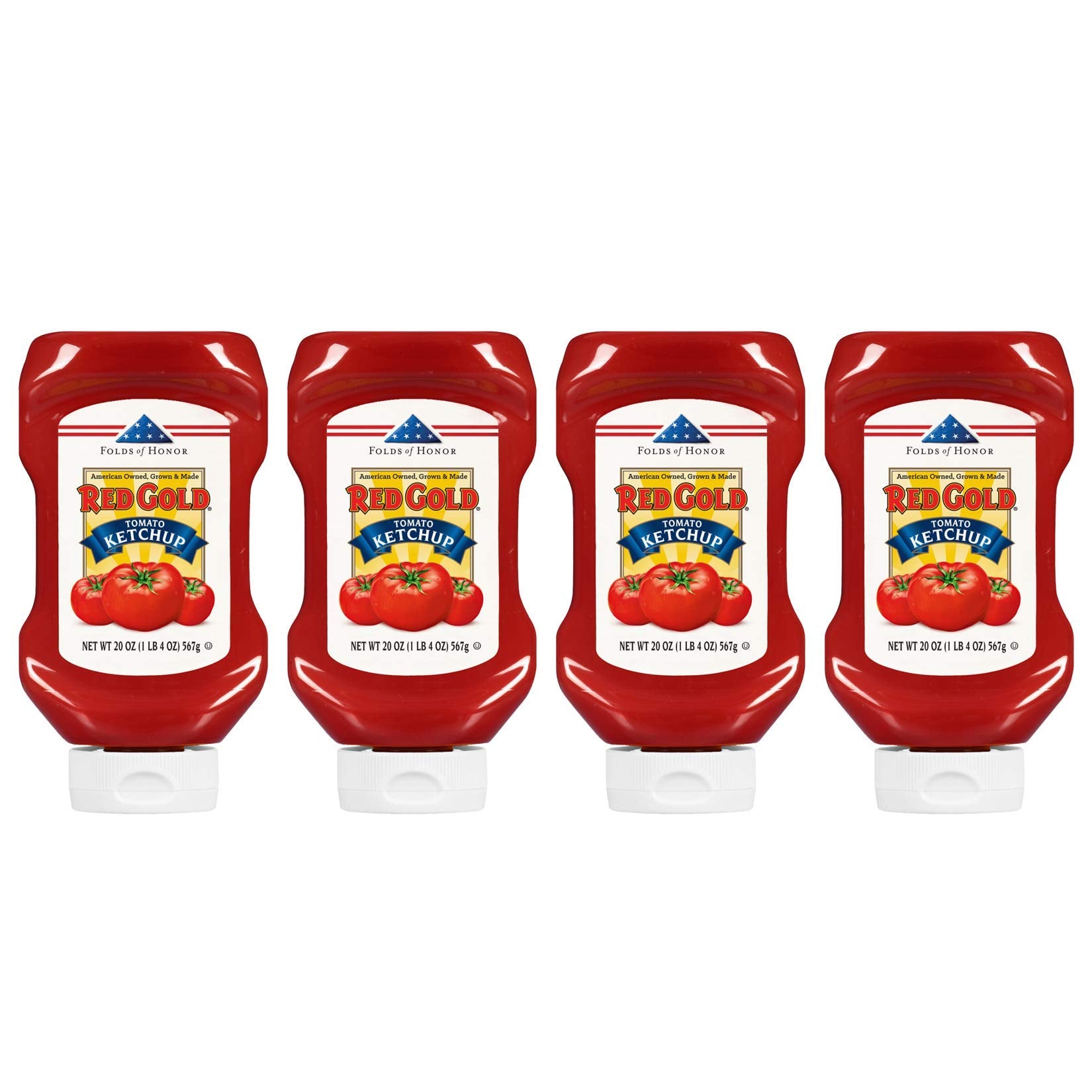 Red Gold Ketchup, (Regular) Squeeze Bottle, 20Oz Bottles (Pack Of 4)