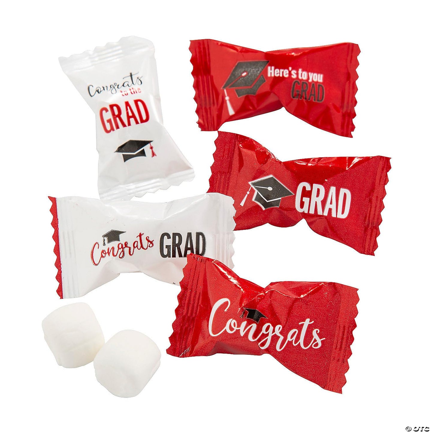 Graduation Buttermints, Graduation Party Candy, Candy Buffet, 108 Pieces, Individually Wrapped Pieces (Red)