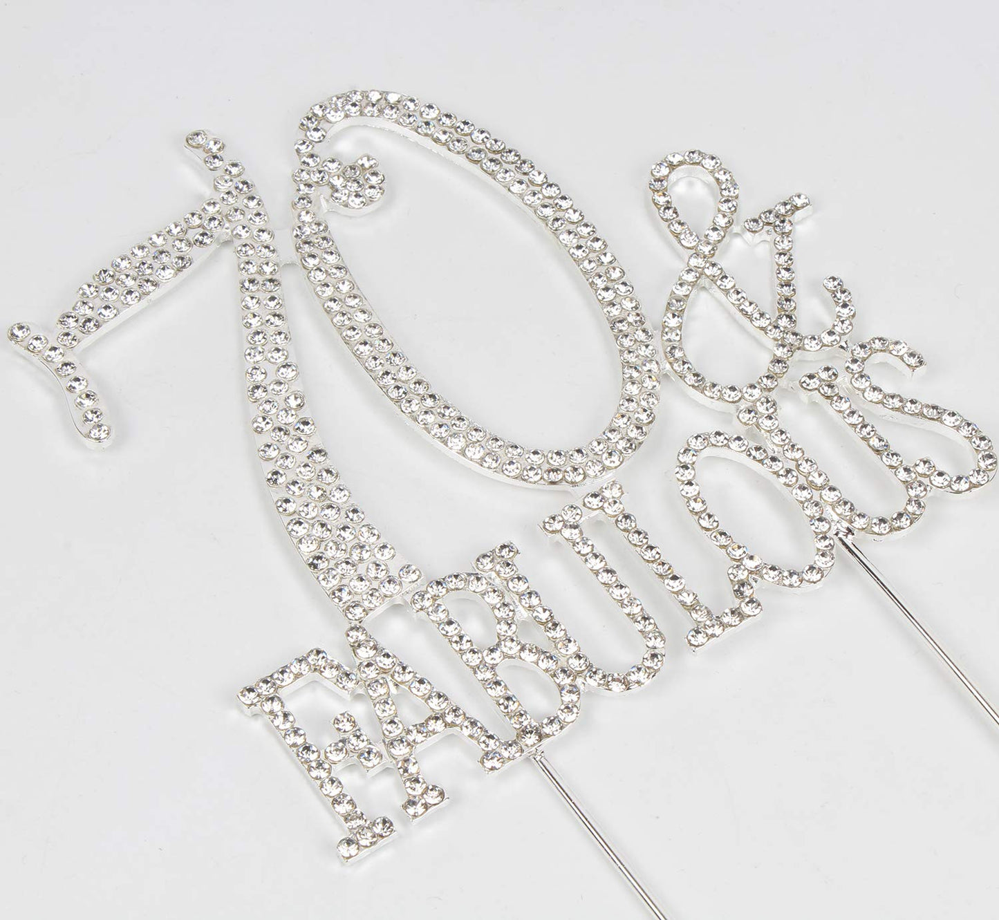 Hatcher Lee Cake Topper 70 Years Birthday or 70th Wedding Anniversary, Silver Crystal Rhinestone, Model HCL-030