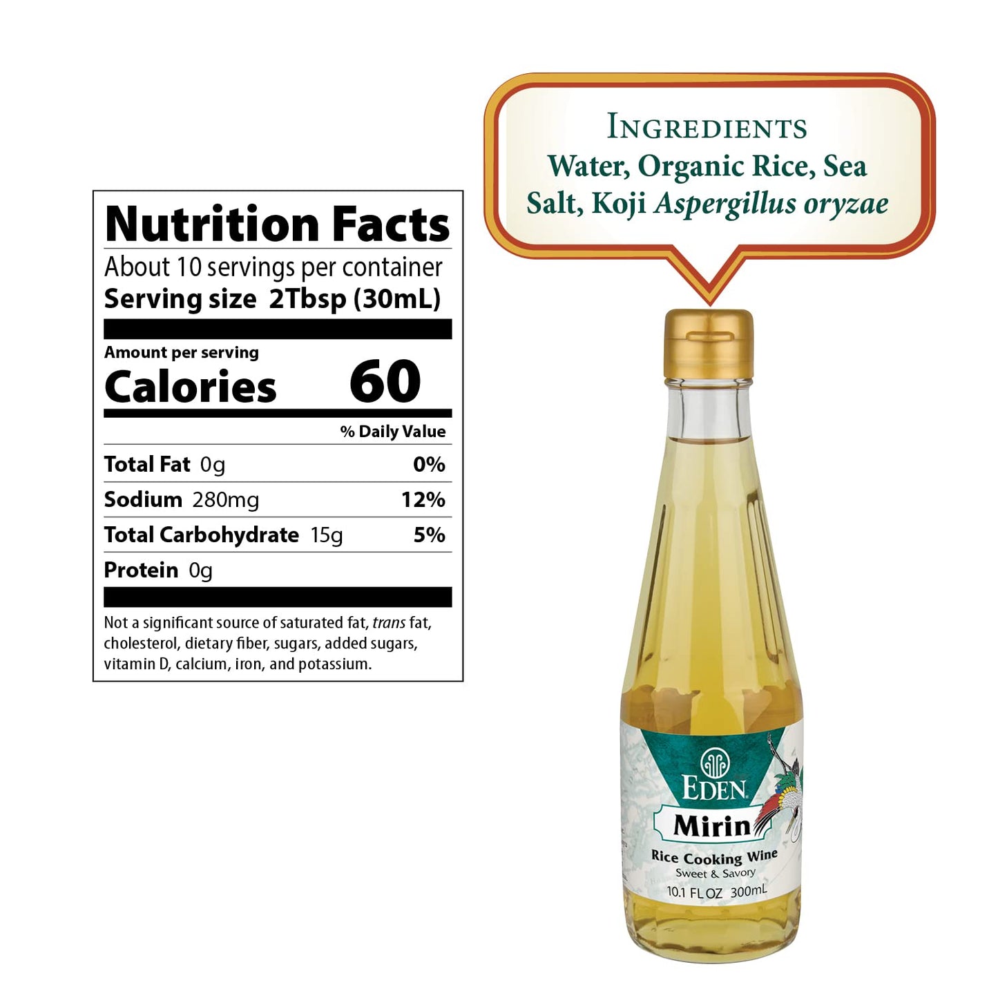 Eden Mirin Premium Traditional Japanese Sweet Rice Cooking Wine 10.1 fl oz