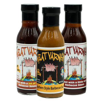 Lems Meat Varnish BBQ Sauce - Gluten Free, Award Winning, 15 oz Bottle, Variety Pack of 3