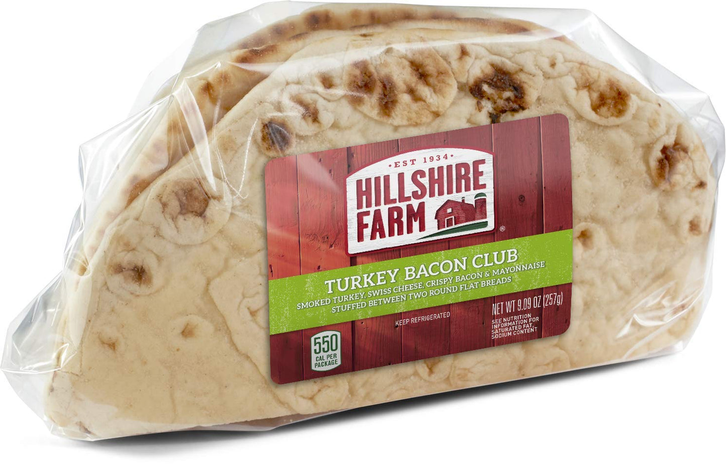 Hillshire Farm, Turkey Bacon Club Flatbread Sandwich, 8.6 Oz. (10 Count)