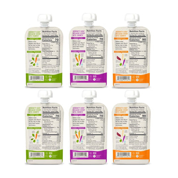 Serenity Kids 6+ Months Certified Organic Baby Food Pouches Veggie Puree  No Sugary Fruits Or Added Sugar  Allergen Free  3.5 Ou