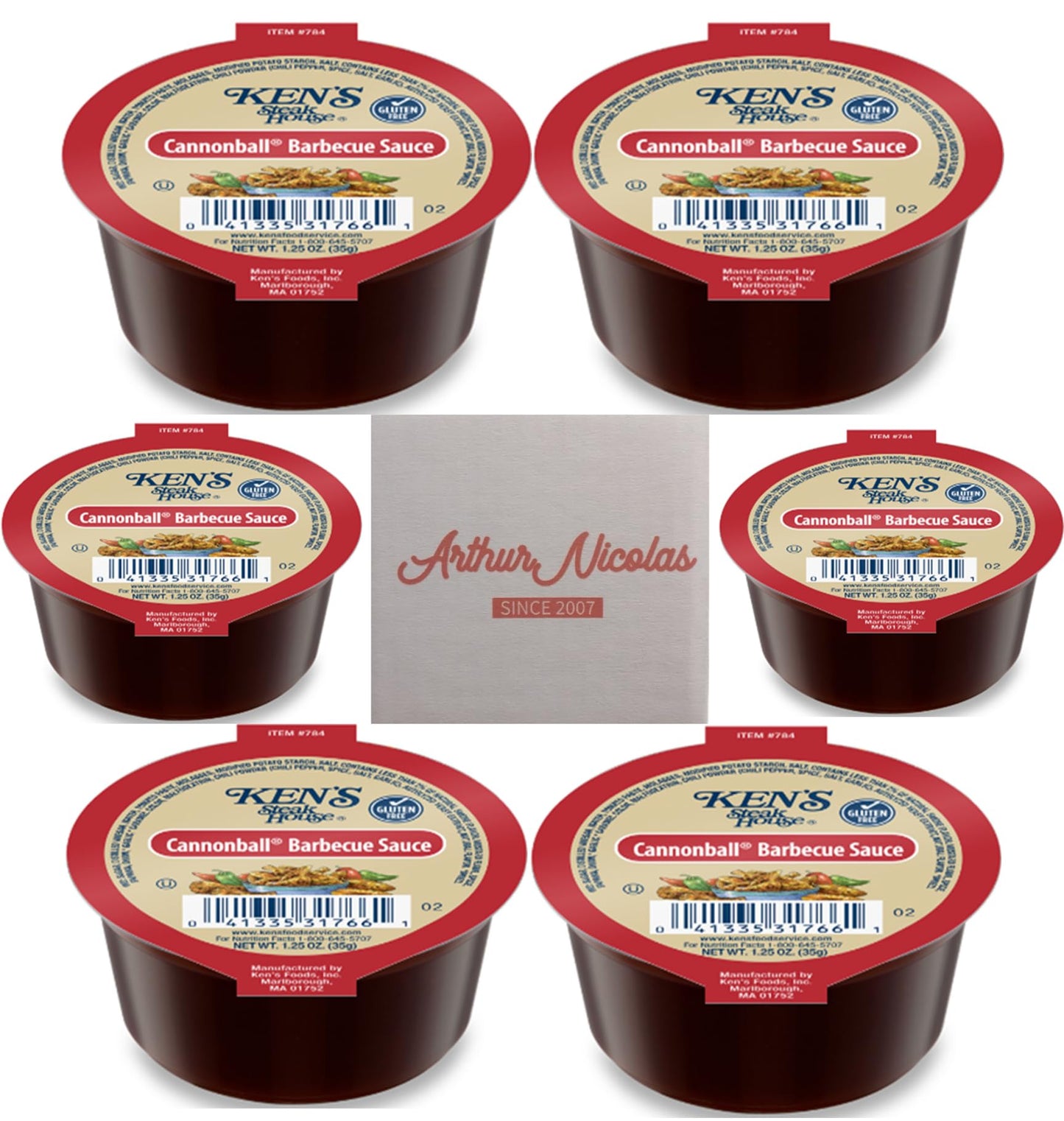 30 Count | Salad Dressing Dipping Sauce Portion Cups | Single Serve Packets (Cannonball Barbecue Sauce)
