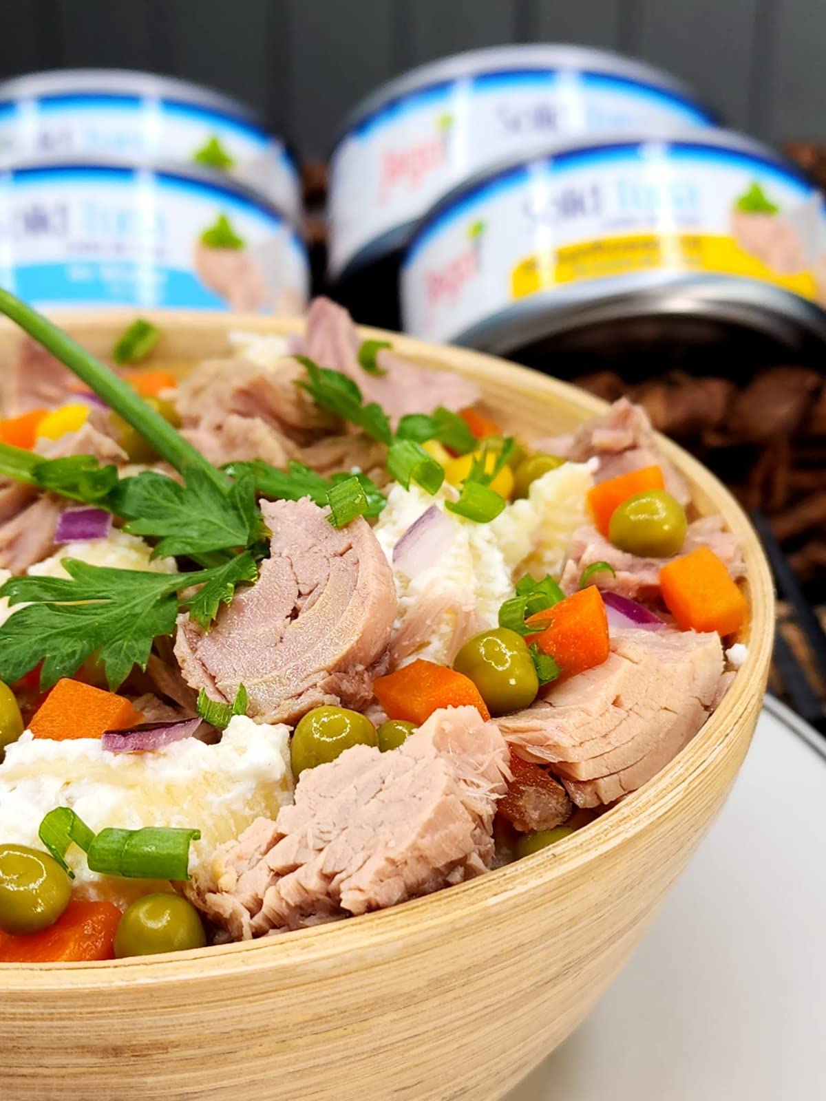 JEGO Solid Tuna in Water - Wild Natural Catch, Keto, Low Carb, Gluten Free, 5oz Can, Pack of 12