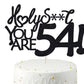 Veegood Happy 54th Birthday Cake Topper - Funny & Glitter Black, 54th Decorations