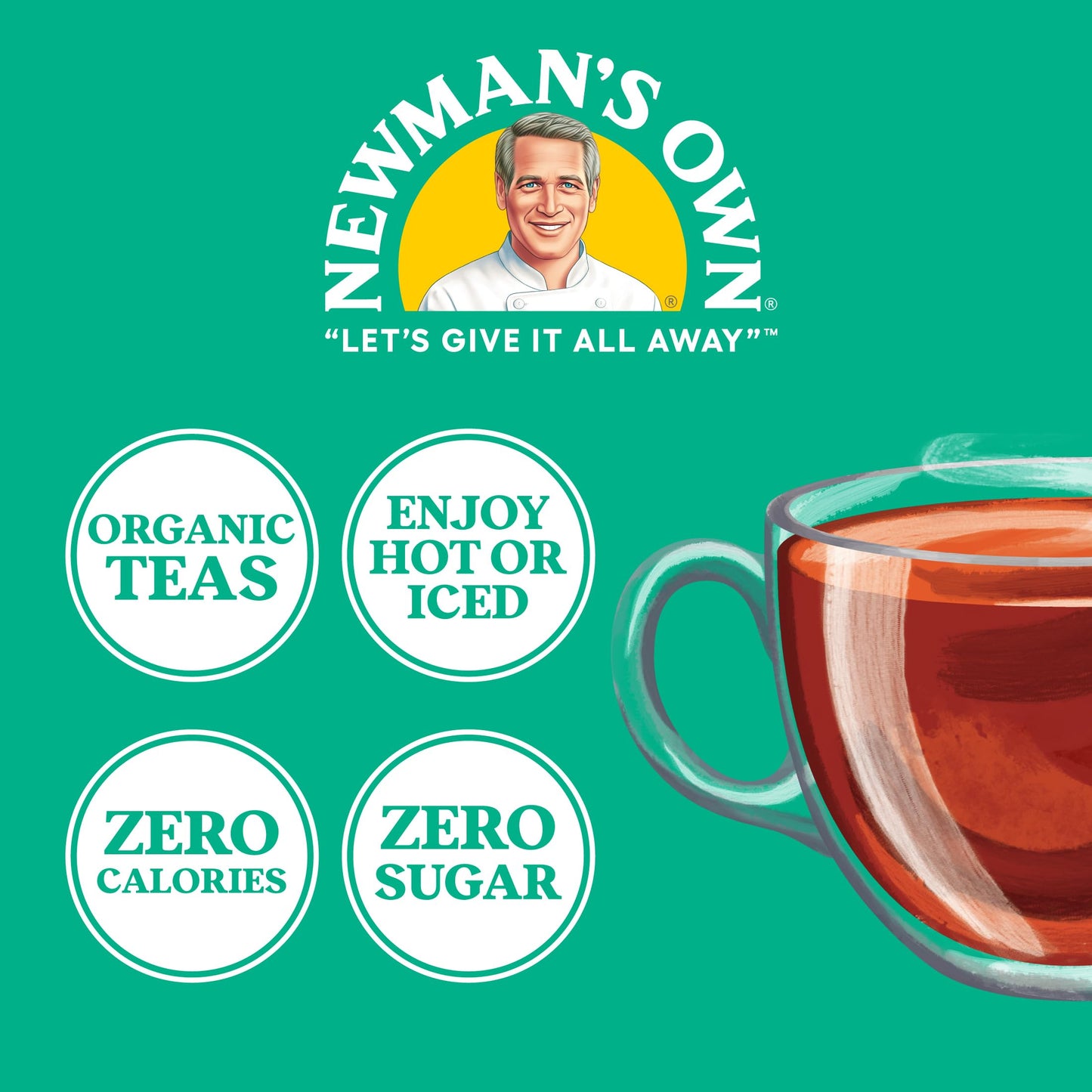 Newmans Own Organic Green Tea, 40 Individually Wrapped Tea Bags, USDA Certified, Contains Caffeine, 40 Count (Pack of 6)