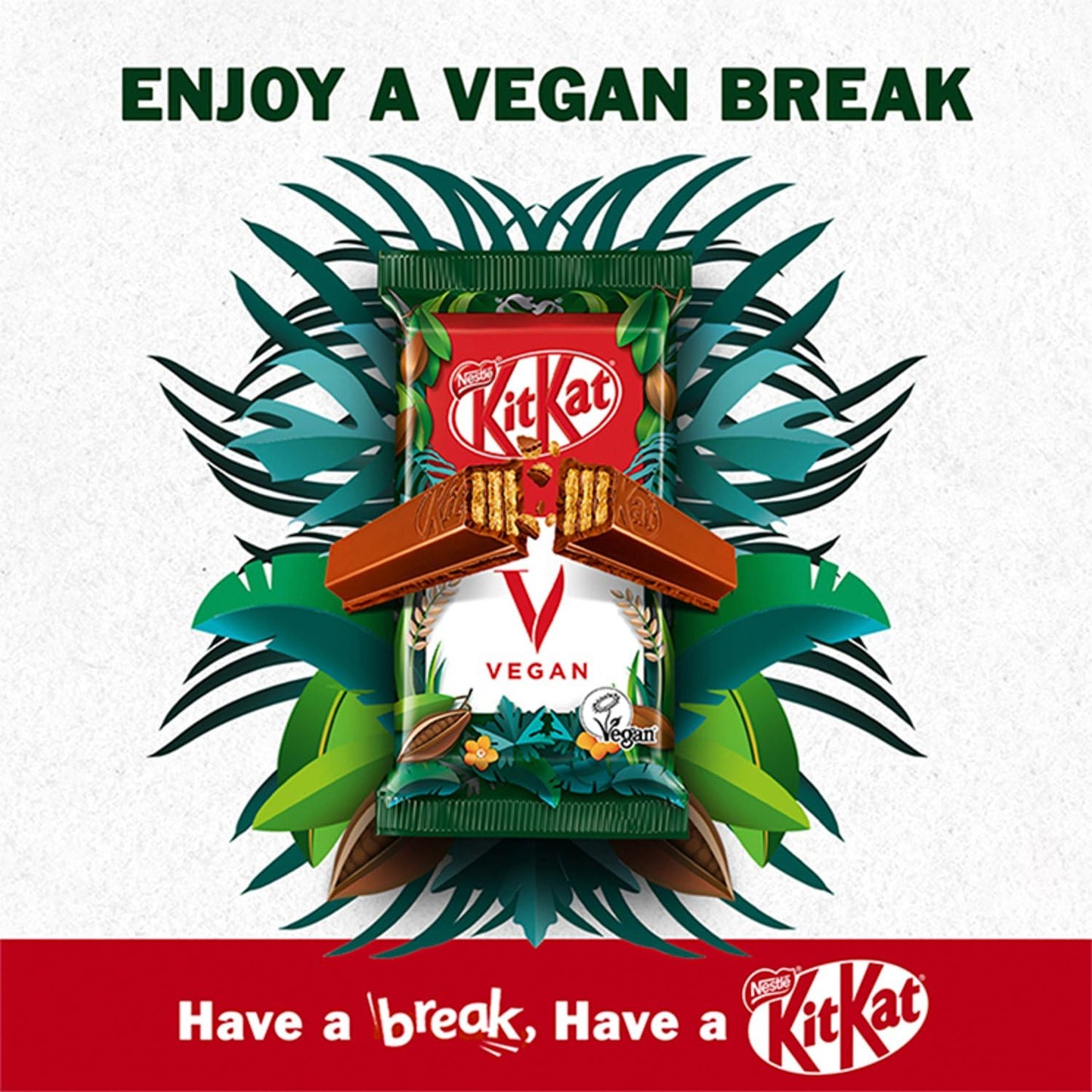 Kitkat Vegan 4 Finger Organic Plant Based Chocolate Bar 12 Pack 41.5G, Dairy Free Bars, Healthy Chocolate 1.46 Ounce