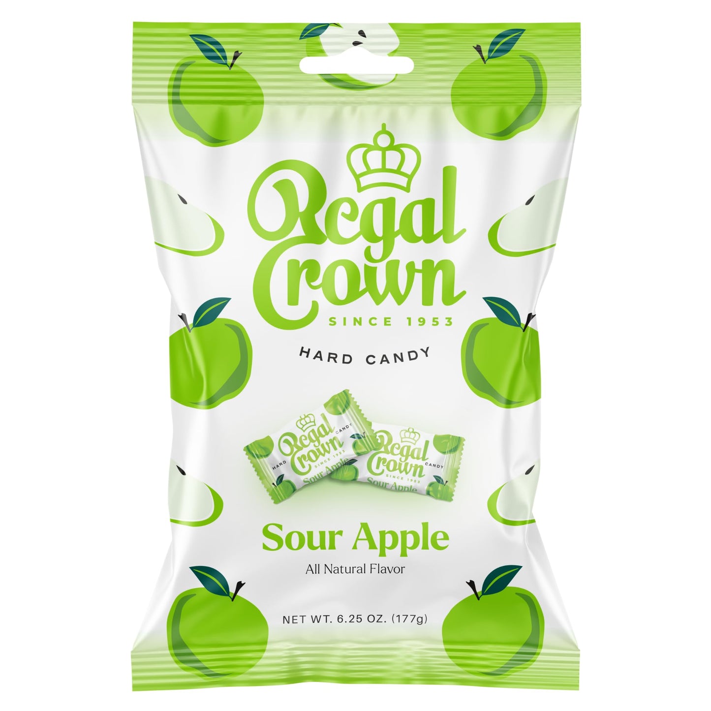 Regal Crown Sour Apple Hard Candy | Old Fashioned Sour Apple Candy | Traditional Crisp and Tarte Apple Candy Brought To You By I